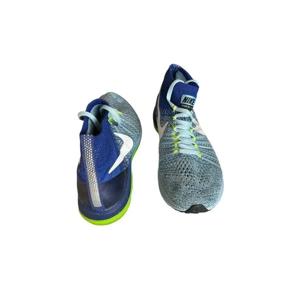 Nike Zoom All Out Flyknit Sneakers Shoes Blue Green 845361-400 Women's Size 8